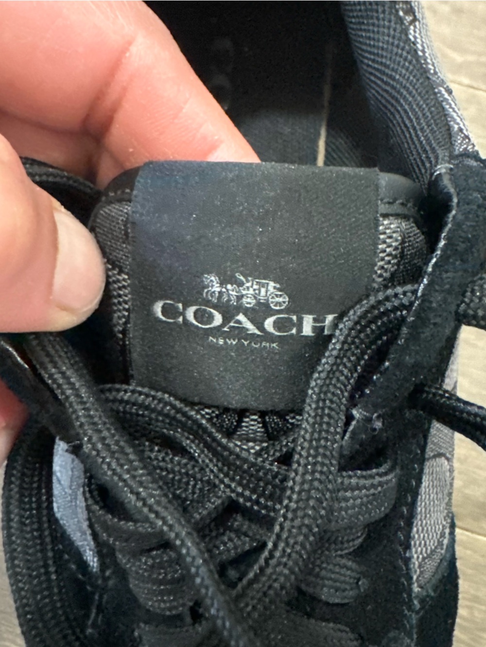 Coach Black & Gray Signature Logo Sneakers - Picture 3 of 8
